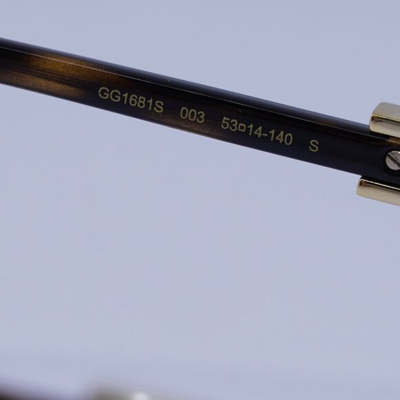 Gucci GG1681S 003 Sunglasses Havana Cat Eye Frame, Grey Mirror Lenses - Picture 9 of 13